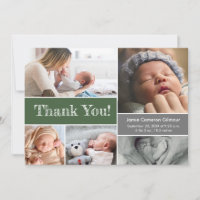 Green Gray Baby Showkollektion Vielen Dank