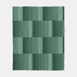 Green, Gray, Black, White Stripes Fleecedecke