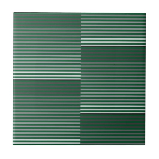 Green, Gray, Black, White Stripes Fliese (Vorderseite)
