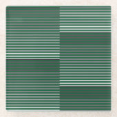 Green, Gray, Black, White Stripes Glasuntersetzer (Vorderseite)