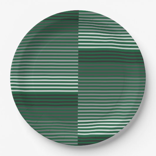 Green, Gray, Black, White Stripes Pappteller (Vorderseite)