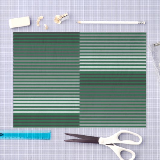 Green, Gray, Black, White Stripes Seidenpapier (Handwerk)