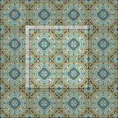 Green Gray Blue Aquamarin Ochre Angesagt Orient Ba Stoff (Kachel)