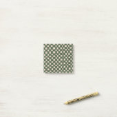 Green Gray Checkered Checkerboard Muster Post-it Klebezettel (Auf Schreibtisch)