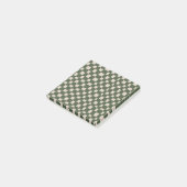 Green Gray Checkered Checkerboard Muster Post-it Klebezettel (angewinkelt)