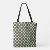 Green Gray Checkered Elegant und Versatile Tasche (Rückseite)