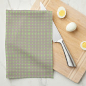Green Gray Gingham Kariert Pattern Geschirrtuch (Viertel Falte)