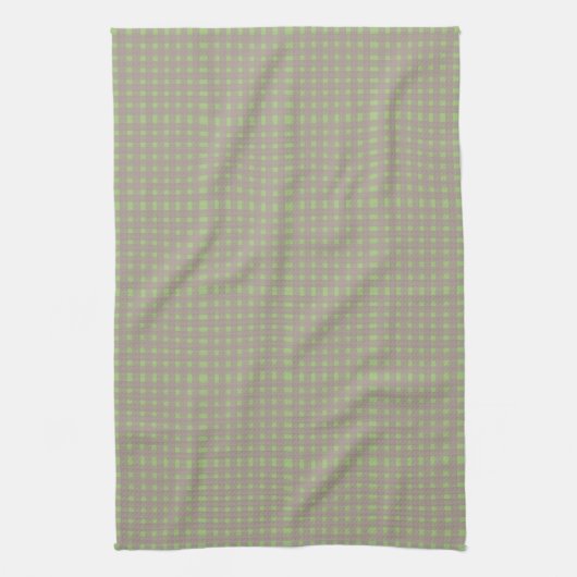 Green Gray Gingham Kariert Pattern Geschirrtuch (Vertikal)