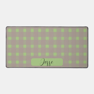 Green Gray Gingham Pattern Schreibtischunterlage