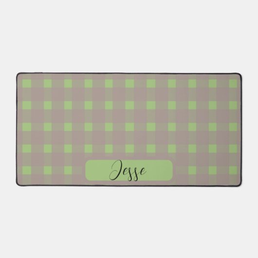 Green Gray Gingham Pattern Schreibtischunterlage (Vorderseite)