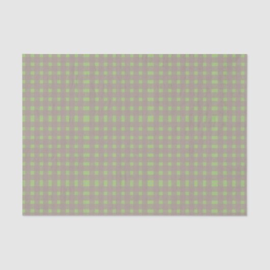 Green Gray Gingham Pattern Seidenpapier (Vorderseite)