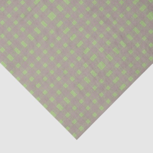 Green Gray Gingham Pattern Seidenpapier (Ausschnitt)