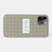 Green Gray Gingham Personalisiert Case-Mate iPhone Hülle (Rückseite (Horizontal))