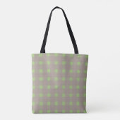 Green Gray Gingham Personalisiert Tasche (Rückseite)