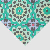 Green & Gray Hearts Ethnic Boho Geometric Muster Seidenpapier (Ausschnitt)