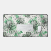 GREEN & GRAY IRISH SHAMROCKS SCHREIBTISCHUNTERLAGE (Tastatur & Maus)