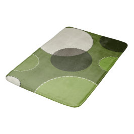 Green Gray Polka Dot Abstrakt Badematte
