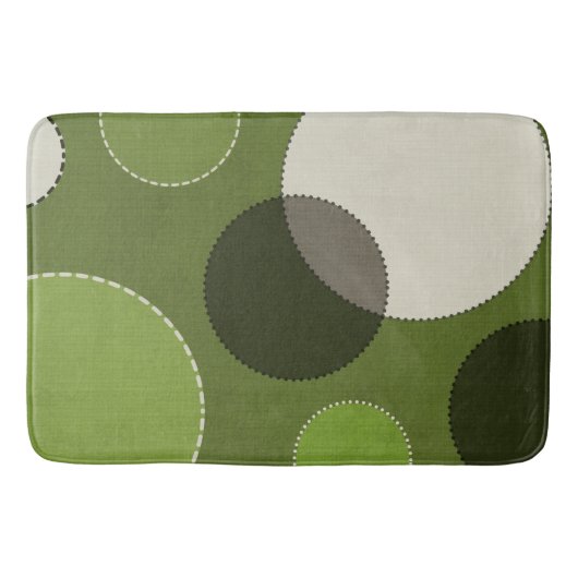 Green Gray Polka Dot Abstrakt  Badematte (Vorderseite)