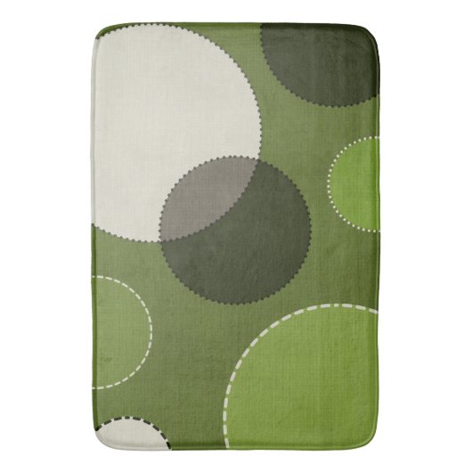 Green Gray Polka Dot Abstrakt  Badematte (Vorderseite Vertikal)