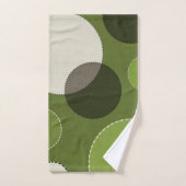 Green Gray Polka Dot Abstrakt  Badhandtuch Set (Handtuch)
