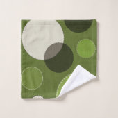 Green Gray Polka Dot Abstrakt Badhandtuch Set (Waschlappen)