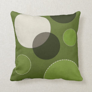Green Gray Polka Dot Abstrakt Kissen
