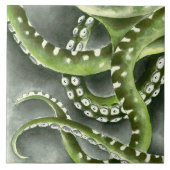 Green Gray Tentacles Fliese (Vorderseite)