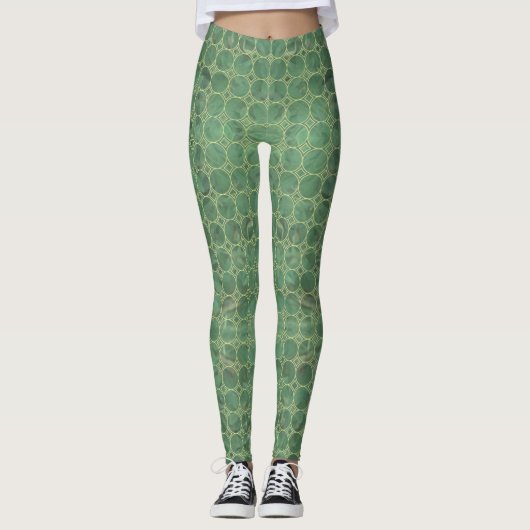 Green Gray Tile LegginGgs Leggings (Vorderseite)