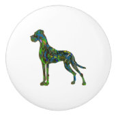 Green Great Dane Keramikknauf (Vorderseite)