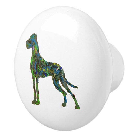 Green Great Dane Keramikknauf (Rechts)