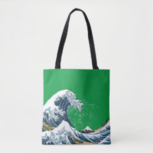 Green Great Wave off Kanagawa Moderner Pop Tasche