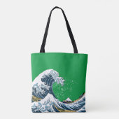 Green Great Wave off Kanagawa Moderner Pop Tasche (Rückseite)