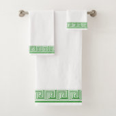 Green Grecian Frieze Design Badhandtuch Set (Insitu)