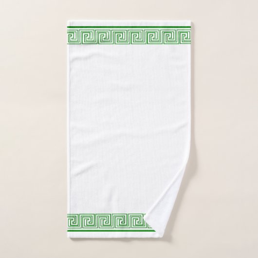 Green Grecian Frieze Design Badhandtuch Set (Handtuch)