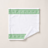 Green Grecian Frieze Design Badhandtuch Set (Waschlappen)