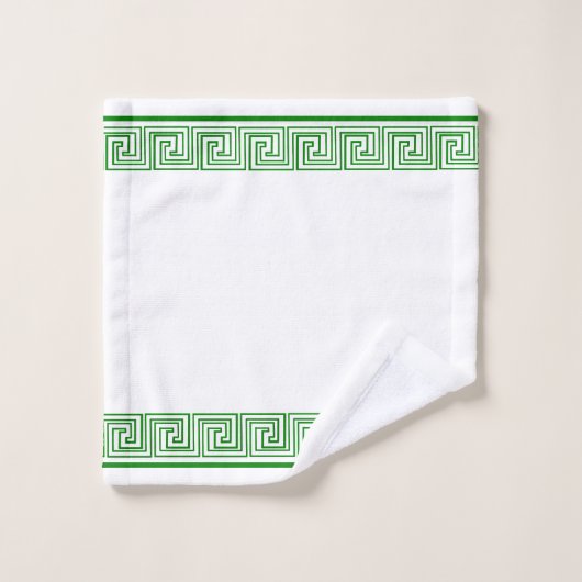 Green Grecian Frieze Design Badhandtuch Set (Waschlappen)