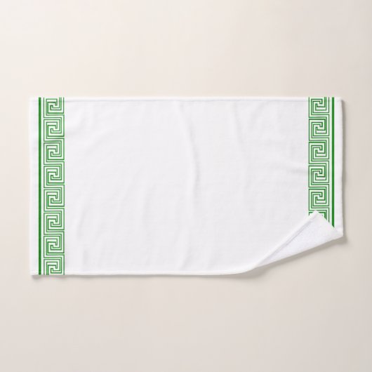 Green Grecian Frieze Design Badhandtuch Set (Handtuch)