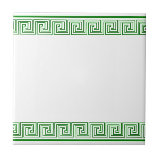 Green Grecian Frieze Pattern Fliese (Vorderseite)