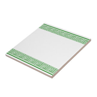 Green Grecian Frieze Pattern Fliese