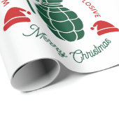 Green Grenade Christmas Wrapping Paper Geschenkpapier (Rolleneckpunkt)