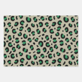 Green Grewn Black Leopard Animal Print Geschenkpapier Set (Vorderseite 3)