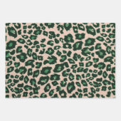 Green Grewn Black Leopard Animal Print Geschenkpapier Set (Vorderseite 2)