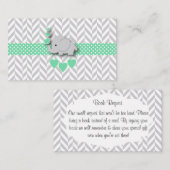 Green Grey Elephant Baby Shower Buy Request Begleitkarte (Vorne/Hinten)