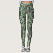 Green & Grey Pinch, Nip, Tuck, Streifen Leggings (Vorderseite)