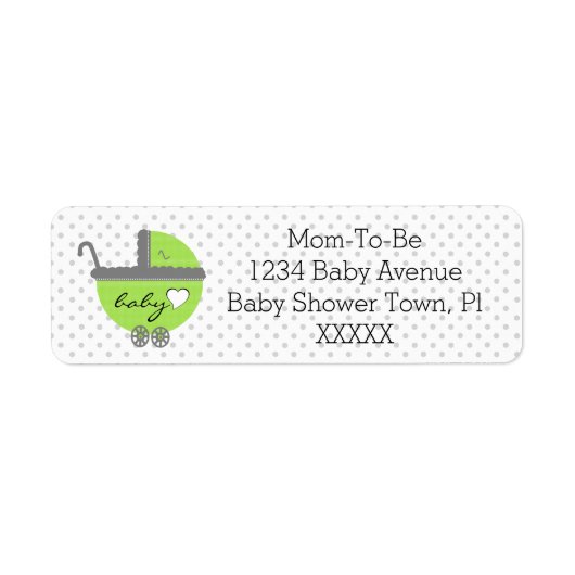 Green & Grey Polka Dots-Baby Dusche (Vorne)
