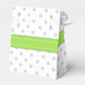 Green & Grey Polka Dots-Baby Dusche Geschenkschachtel (Rückseite)