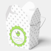 Green & Grey Polka Dots-Baby Dusche Geschenkschachtel (Geöffnet)