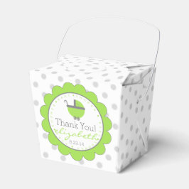 Green & Grey Polka Dots-Baby Dusche Geschenkschachtel