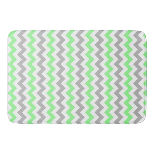 Green & Grey Zickzack Bath Mat Badematte (Vorderseite)