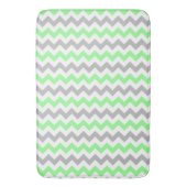 Green & Grey Zickzack Bath Mat Badematte (Vorderseite Vertikal)